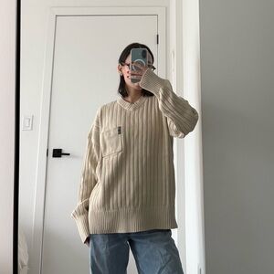 Vintage Guess Jeans Cream V-Neck Sweater